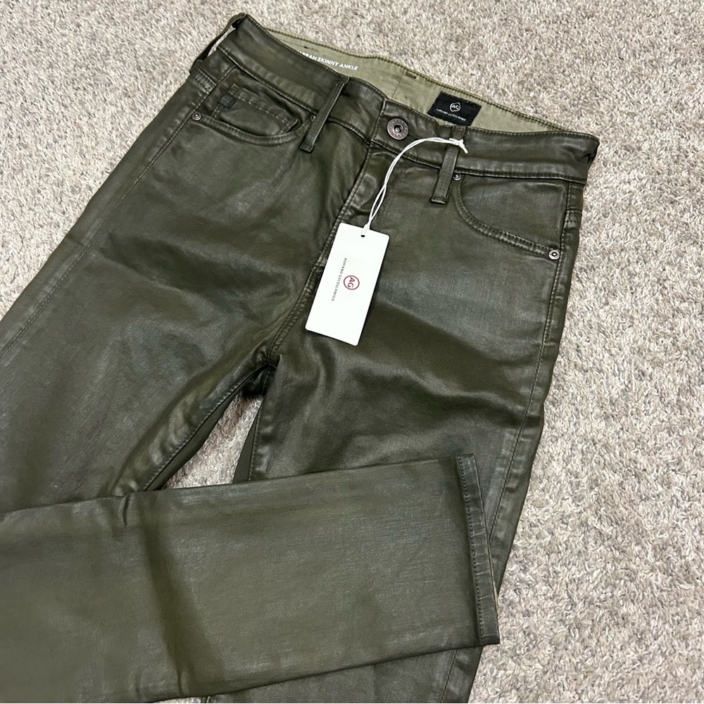 AG Adriano Goldschmied The Farrah Skinny Ankle Leatherette Pants Women’s 24R New